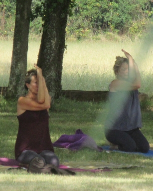 yoga in wood